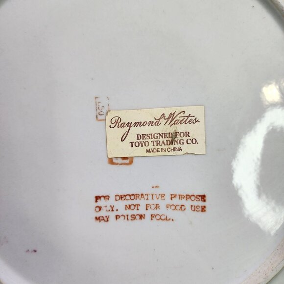 Vintage Raymond Waites Decorative Plate Faberge Egg Design Porcelain 10'' Round - Picture 6 of 7